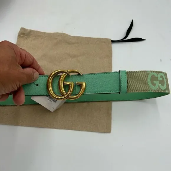 Women’s Gucci,Marmont , jumbo GG leather/canvas belt size 90 cm made in Italy - Picture 7 of 11